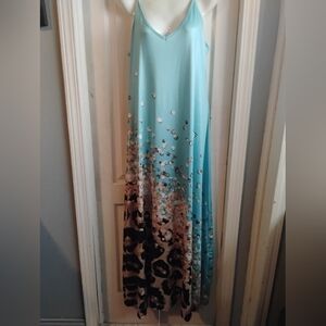 Elegant Chicme  Maxi Dress in Blue and Brown